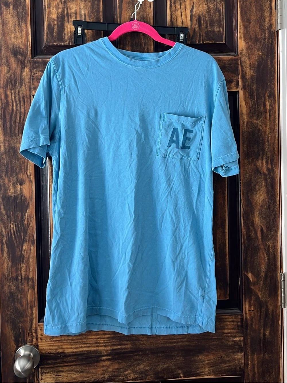 American Eagle Outfitters Men’s Sky Blue Short Sleeve Pocket Tee